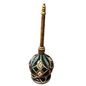Vintage Moroccan Rose Water Perfume Sprinkler Bottle Inlaid Glass Ornate Trim